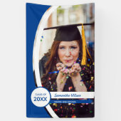 Blue Curved Lijst Photo Afstuderen Spandoek (Verticaal)