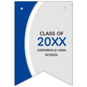 Blue Curved Lijst Photo Afstuderen Vlaggetjes (Eerste vlag)