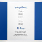 Blue Curved Lijst Three Photo Afstuderen Drieluik Uitnodiging (Binnenkant midden)