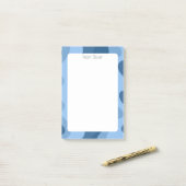Blue Curves CUSTOM Chic Monogram aangepast Post-it® Notes (Op bureau)