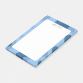 Blue Curves CUSTOM Chic Monogram aangepast Post-it® Notes (Schuin)
