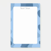 Blue Curves CUSTOM Chic Monogram aangepast Post-it® Notes (Voorkant)