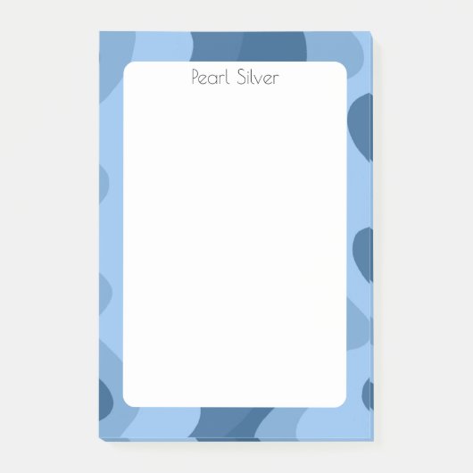 Blue Curves CUSTOM Chic Monogram aangepast Post-it® Notes (Voorkant)