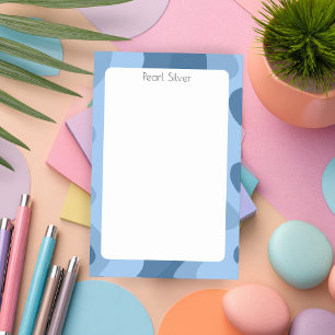 Blue Curves CUSTOM Chic Monogram aangepast Post-it® Notes