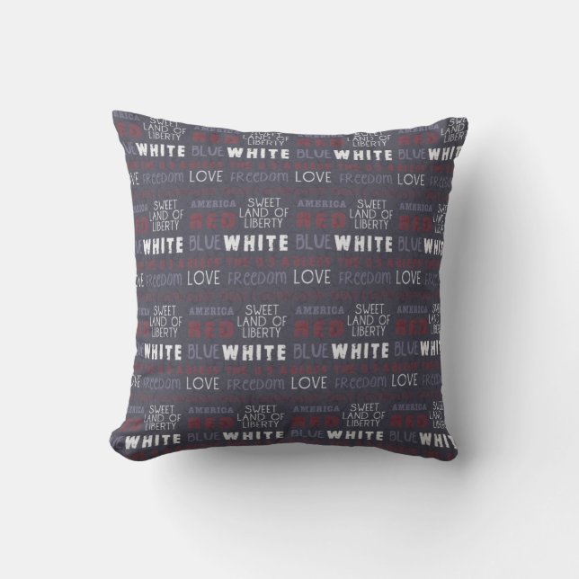 Blue Custom Americana Pillow Kussen (Voorkant)