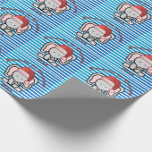 Blue Custom Baby Boy Name First Kerstmis 2022 Cadeaupapier (Hoek)