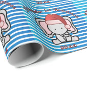 Blue Custom Baby Boy Name First Kerstmis 2022 Cadeaupapier (Rol Hoek)