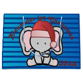 Blue Custom Baby Boy Name First Kerstmis 2022 Groot Cadeauzakje