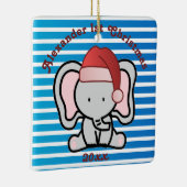 Blue Custom Baby Boy Name First Kerstmis 2022 Keramisch Ornament (Rechts)