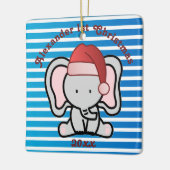 Blue Custom Baby Boy Name First Kerstmis 2022 Keramisch Ornament (Links)