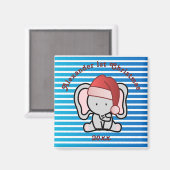 Blue Custom Baby Boy Name First Kerstmis 2022 Magneet (Voorkant / Achterkant)