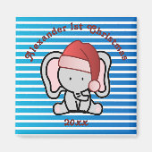 Blue Custom Baby Boy Name First Kerstmis 2022 Magneet (Voorkant)