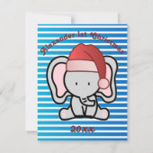 Blue Custom Baby Boy Name First Kerstmis 2022 Notitiekaartje (Voorkant)