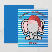 Blue Custom Baby Boy Name First Kerstmis 2022 Notitiekaartje (Voorkant / Achterkant)