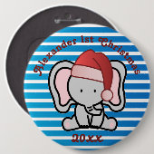 Blue Custom Baby Boy Name First Kerstmis 2022 Ronde Button 6,0 Cm (Voorkant /achterkant)