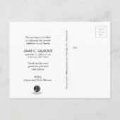 Blue Custom Baby geboorte aankondiging dank u Briefkaart (Achterkant)