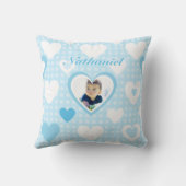 Blue Custom Baby Photo Decor Kussen (Achterkant)