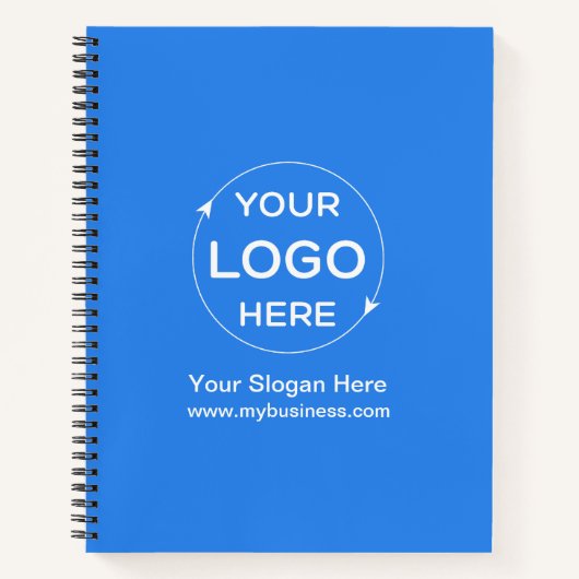 Blue Custom Business Logo Notitieboek (Voorkant)
