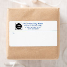 Blue Custom Business Logo Verzendlabels verzenden