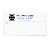 Blue Custom Business Logo Verzendlabels verzenden Etiket (Voorkant)