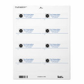 Blue Custom Business Logo Verzendlabels verzenden Etiket (Full Sheet)