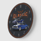 Blue Custom Camaro Large Clock Grote Klok (Hoek)
