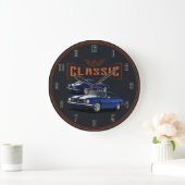 Blue Custom Camaro Large Clock Grote Klok (Huis)