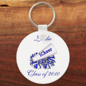 Blue Custom Cheerleader Sleutelhanger (Voorkant)