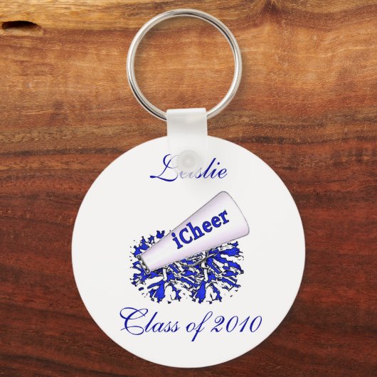 Blue Custom Cheerleader Sleutelhanger (Voorkant)