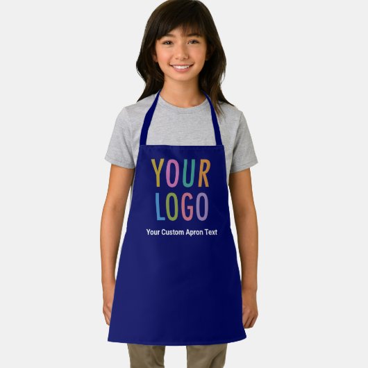 Blue Custom Child Schort met School Logo & Tekst (Insitu)