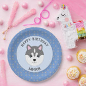 Blue Custom Dog Birthday Papieren Bordje (Feest)