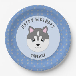 Blue Custom Dog Birthday Papieren Bordje