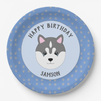 Blue Custom Dog Birthday Papieren Bordje