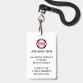 Blue Custom Employee Photo Logo Name Badge (Achterkant met lanyard)