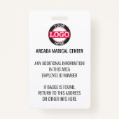 Blue Custom Employee Photo Logo Name Badge (Achterkant)