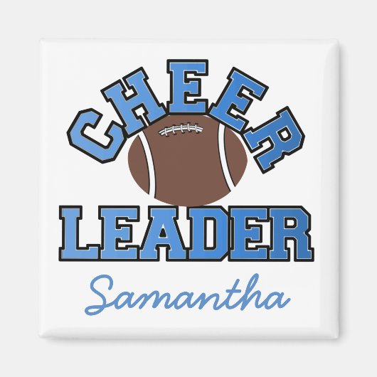 Blue Custom Football Cheerleader Magnet (Voorkant)