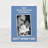 Blue Custom FOTO Happy Fathers Day-kaarten Kaart (Voorkant)