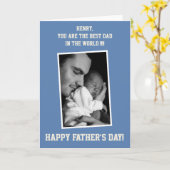 Blue Custom FOTO Happy Fathers Day-kaarten Kaart (Gele Bloem)