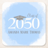 Blue Custom Graduation Party Modern Kartonnen Onderzetters (Voorkant)