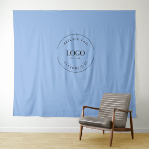 Blue Custom Logo backdrop Company branding Wandkleed