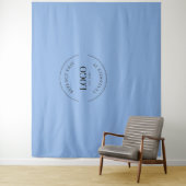 Blue Custom Logo backdrop Company branding Wandkleed (In situ)