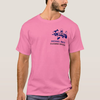 Blue Custom Logo Text Cleaning Services Schattig R T-shirt