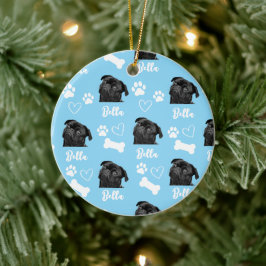 Blue Custom Love Paw Print Hondenliefhebber Pet Fo Keramisch Ornament