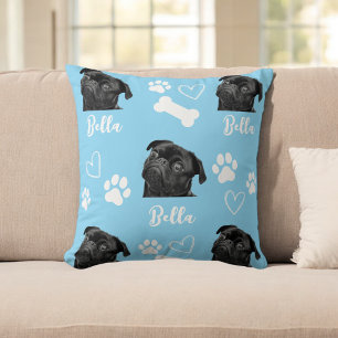 Blue Custom Love Paw Print Hondenliefhebber Pet Fo Kussen