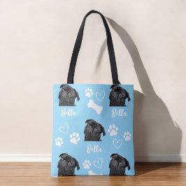 Blue Custom Love Paw Print Hondenliefhebber Pet Fo Tote Bag