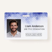 Blue Custom Medewerker Foto-ID-badge Badge (Voorkant)