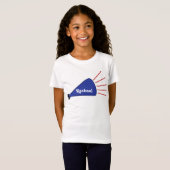 Blue Custom Megaphone Cheerleader T-shirt (Voorkant volledig)
