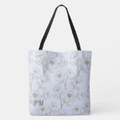 Blue Custom Monogram  Tote Bag (Achterkant)