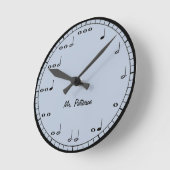 Blue Custom Muzieknoten  Ronde Klok (Hoek)