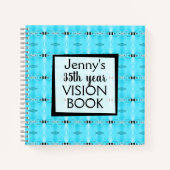 Blue Custom Name Birthday Vision Book Notitieboek (Voorkant)